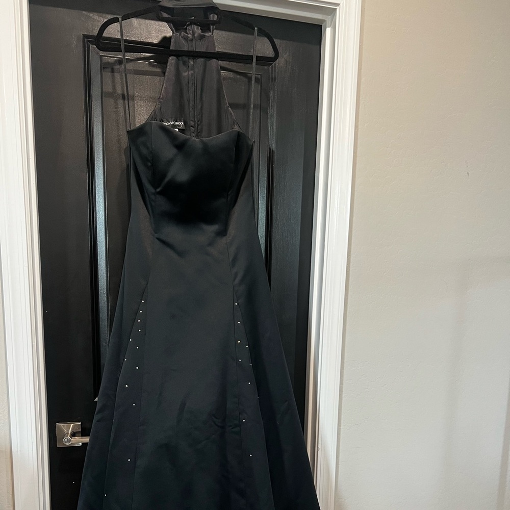 Jessica McClintock Black Strapless Evening Gown